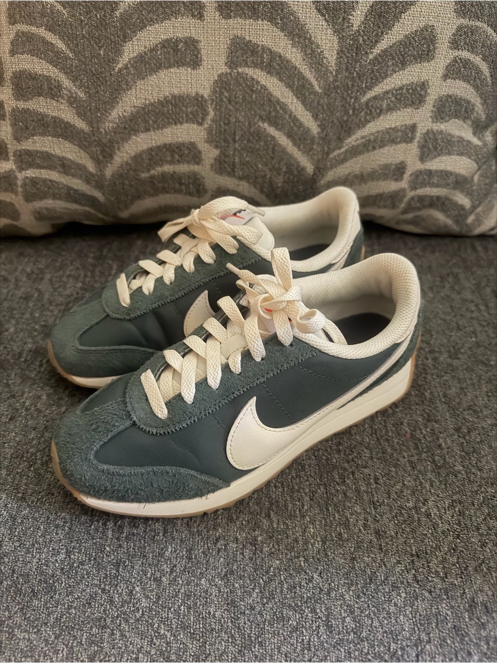 Nike Green and White Low-Top Trainers